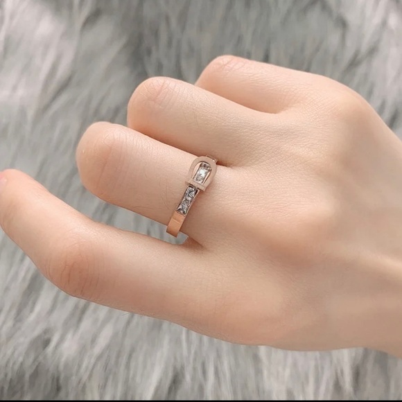 3 For $35 585 Rose Gold Plated “Forever Love” Buckle Ring - Picture 4 of 6